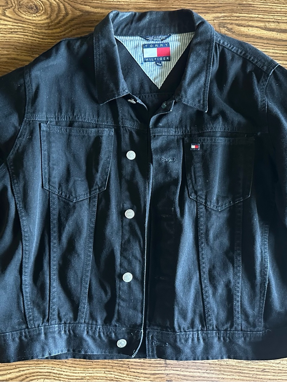Tommy Hilfiger Black Button-Front Shirt Jacket